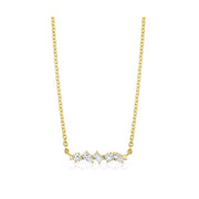 MICHAEL M 18K Yellow Gold Mini Montage Mixed Cut Diamond Bar Necklace